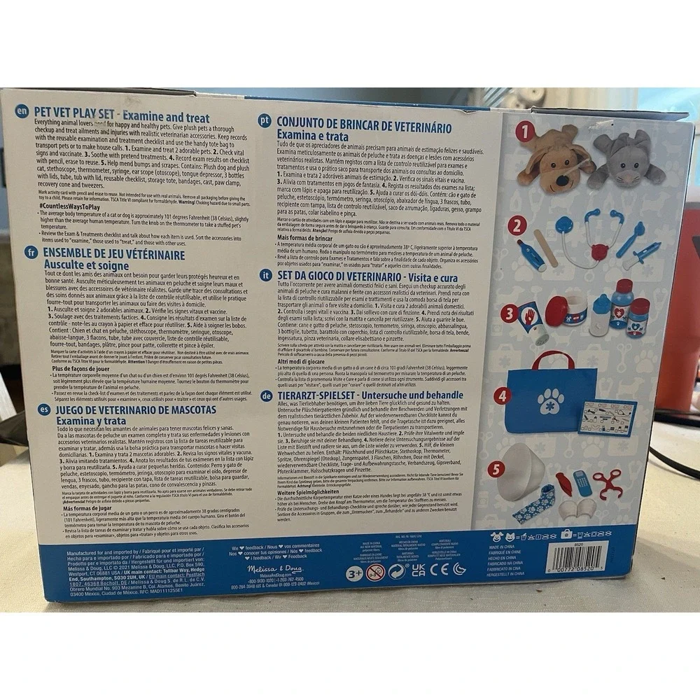 Melissa & Doug Vet Pet Play Set 24 PC Complete NEW Dog Vet Kit Toy Kids